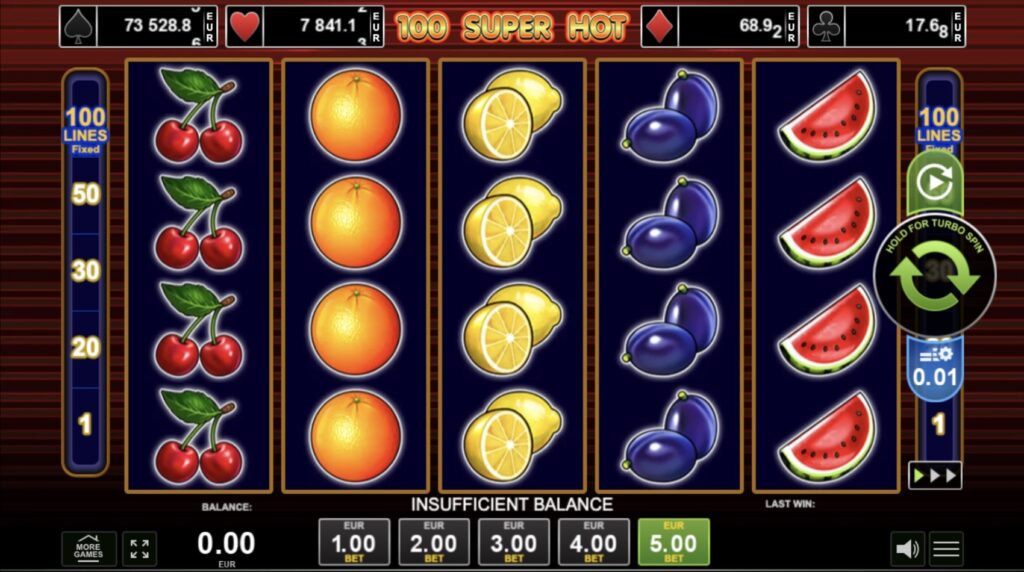 100 Super Hot Slot Amusnet