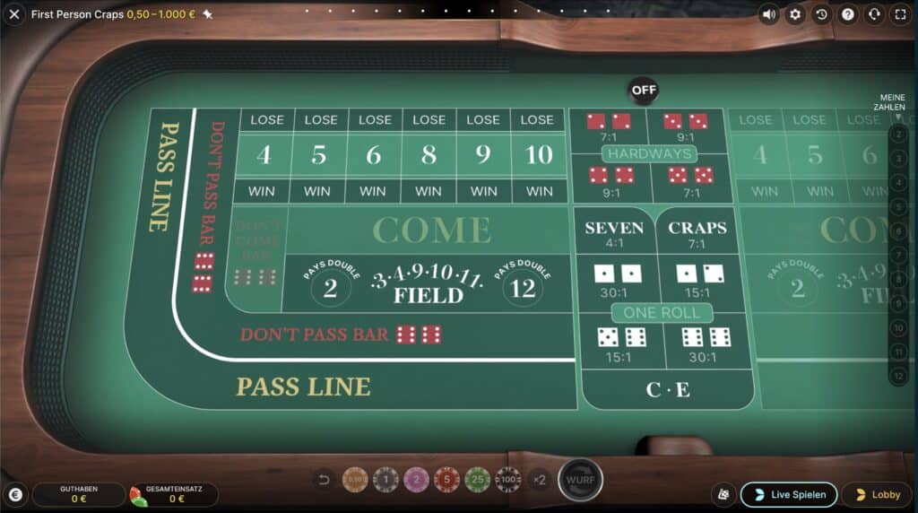 First Person Craps Evolution